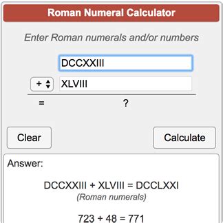 roman numerals to x calculator.